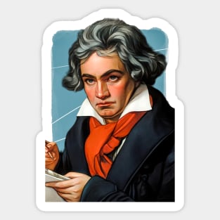 German Composer Ludwig van Beethoven illustration Sticker